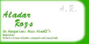 aladar rozs business card